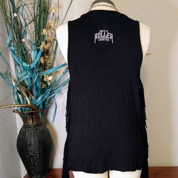 Peace Love and Rock and Roll mouise Rock's Roller coaster tank top Studded - Picture 5 of 10